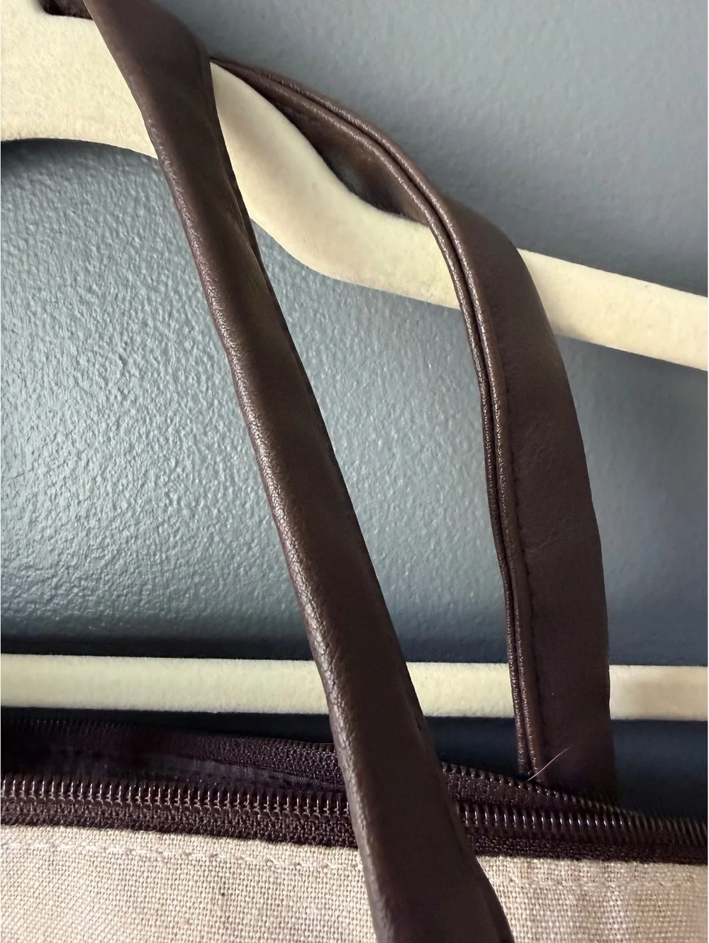 John Varvatos Large Canvas and Leather Tote Bag